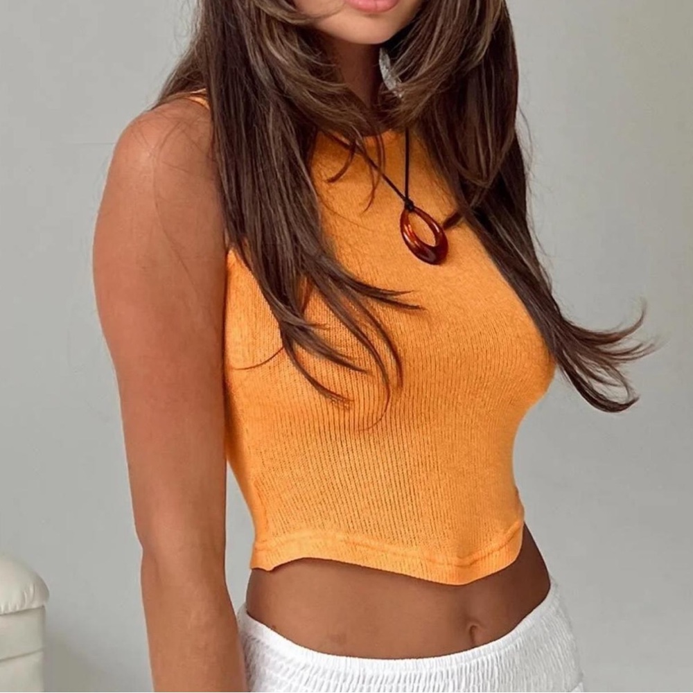 Princess Polly Orange Knit Top